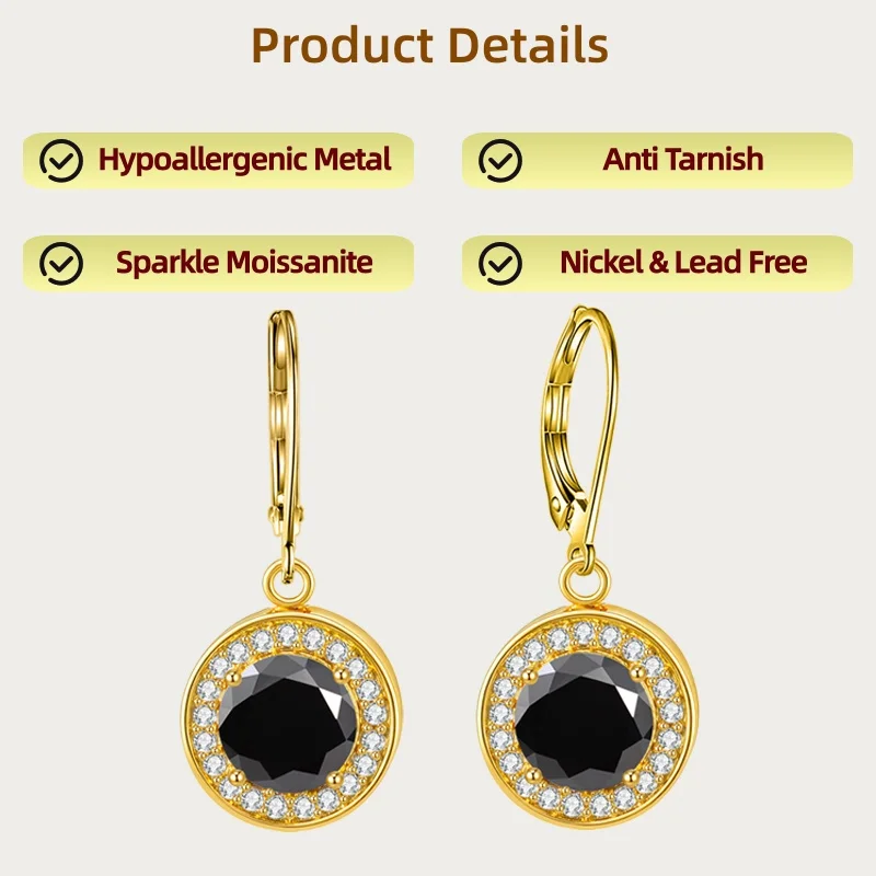 LAMVOICE jewelry for women/earrings with 4 carat moissanite Hypoallergenic hook earring christmas gift for high quality jewelry LAMVOICE jewelry for women/earrings with 4 carat moissanite Hypoallergenic hook earring christmas gift for high quality jewelry