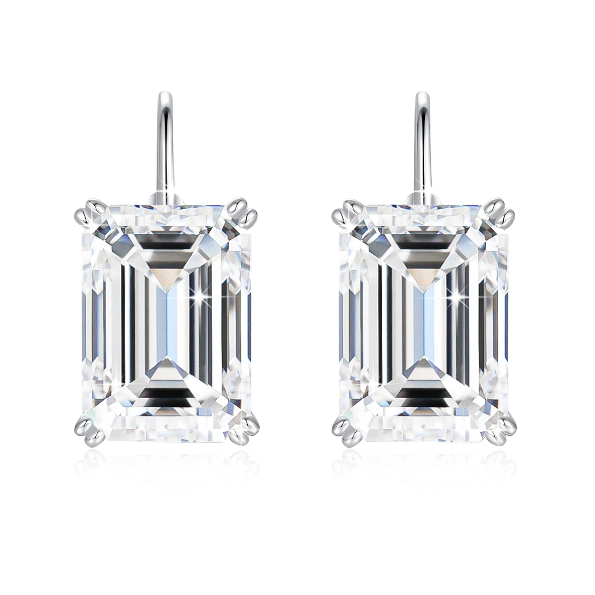 10CT Emerald Cut D VVS1 Moissanite Hoop Earring for Women s925 Sterling Sliver Plated 18K Gold Earrings Fine Jewelry 10CT Emerald Cut D VVS1 Moissanite Hoop Earring for Women s925 Sterling Sliver Plated 18K Gold Earrings Fine Jewelry