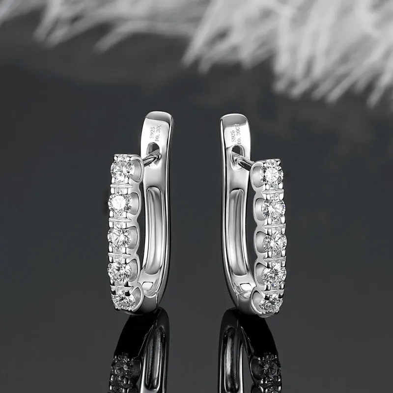 IOGOU Classic Single-Row U-shaped Hoop 2.5mm D Moissanite Earrings for Women 925 Silver Daily Wear Fine Jewelry Gift 2026 Trend IOGOU Classic Single-Row U-shaped Hoop 2.5mm D Moissanite Earrings for Women 925 Silver Daily Wear Fine Jewelry Gift 2026 Trend