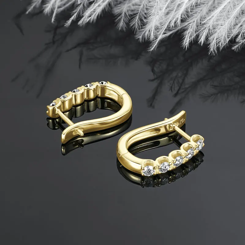 IOGOU Classic Single-Row U-shaped Hoop 2.5mm D Moissanite Earrings for Women 925 Silver Daily Wear Fine Jewelry Gift 2026 Trend IOGOU Classic Single-Row U-shaped Hoop 2.5mm D Moissanite Earrings for Women 925 Silver Daily Wear Fine Jewelry Gift 2026 Trend