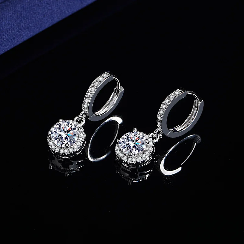 1.0CT Moissanite Small Hoop Earrings Lab Diamond Hoop Huggies Earrings Sterling Silver Cartilage Earrings for Women Girls Teens