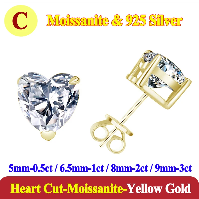 Luxury 0.5-3 Carats Marquise Heart Pear Moissanite Women Diamond Earring Stud 925 Sterling Silver Earrings for Women Jewelry New Luxury 0.5-3 Carats Marquise Heart Pear Moissanite Women Diamond Earring Stud 925 Sterling Silver Earrings for Women Jewelry New