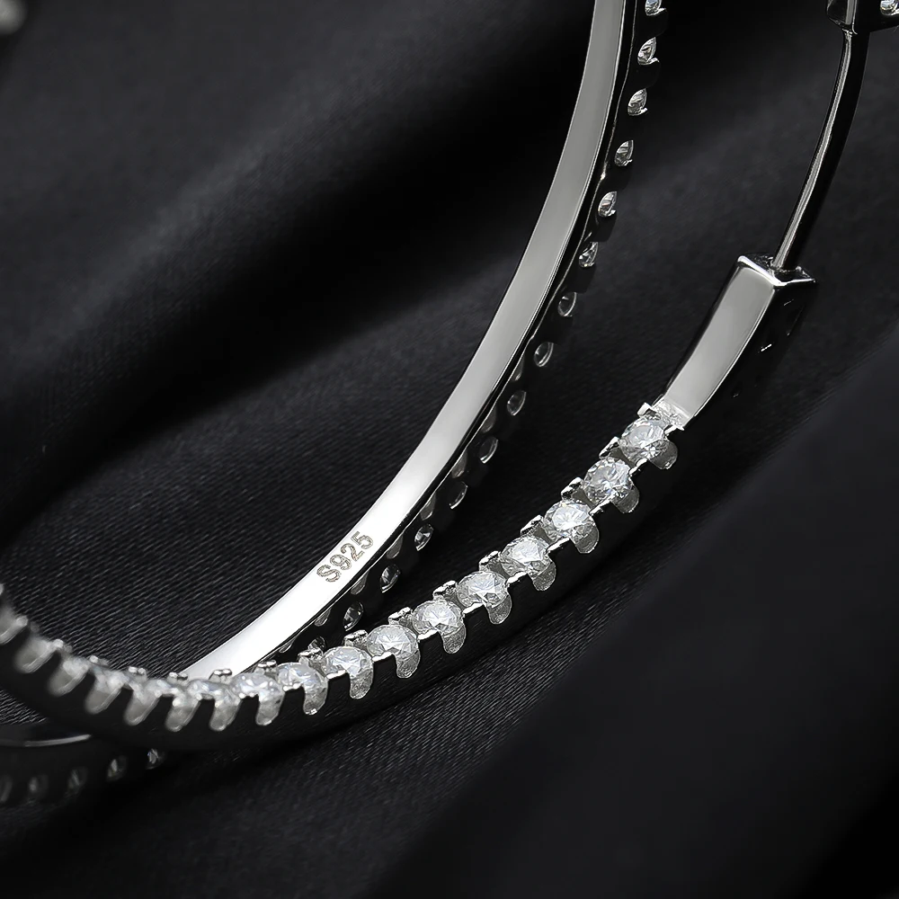 KNOBSPIN D VVS All Moissanite Earring 925 Sterling Silver Plated 18k White Gold with GRA Wedding Diamond Hoop Earrings for Women KNOBSPIN D VVS All Moissanite Earring 925 Sterling Silver Plated 18k White Gold with GRA Wedding Diamond Hoop Earrings for Women