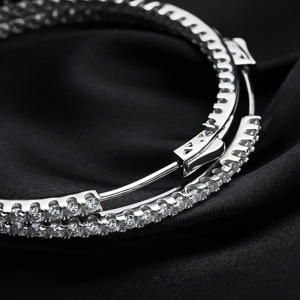 KNOBSPIN D VVS All Moissanite Earring 925 Sterling Silver Plated 18k White Gold with GRA Wedding Diamond Hoop Earrings for Women KNOBSPIN D VVS All Moissanite Earring 925 Sterling Silver Plated 18k White Gold with GRA Wedding Diamond Hoop Earrings for Women