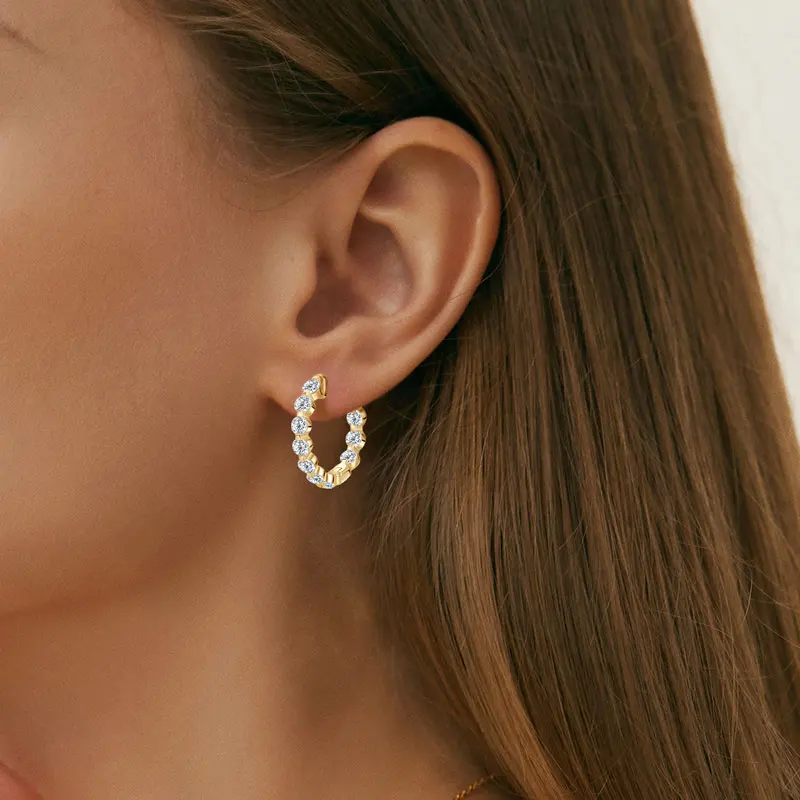 Anziw 2.2cttw. 3mm D Moissanite Hoop Earrings for Women Real 925 Silver Sparking Round Cut Lab Diamond Earrings 2025 New Jewelry Anziw 2.2cttw. 3mm D Moissanite Hoop Earrings for Women Real 925 Silver Sparking Round Cut Lab Diamond Earrings 2025 New Jewelry