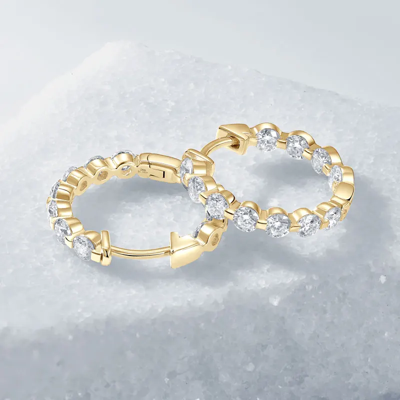 Anziw 2.2cttw. 3mm D Moissanite Hoop Earrings for Women Real 925 Silver Sparking Round Cut Lab Diamond Earrings 2025 New Jewelry Anziw 2.2cttw. 3mm D Moissanite Hoop Earrings for Women Real 925 Silver Sparking Round Cut Lab Diamond Earrings 2025 New Jewelry