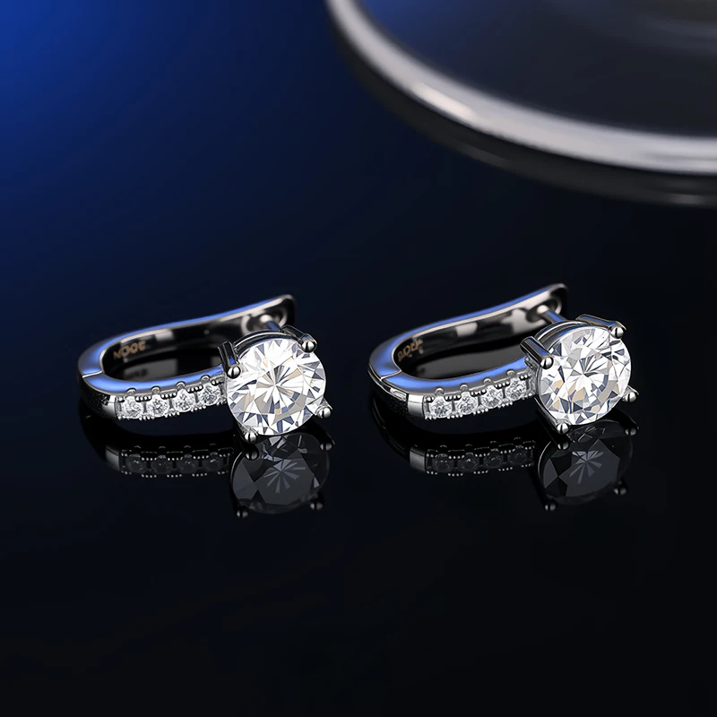 D VVS1 Moissanite Stud Earrings For Women Pass Diamond Tester Pen S925 Platinum plating Moissanita With 2 Certificates