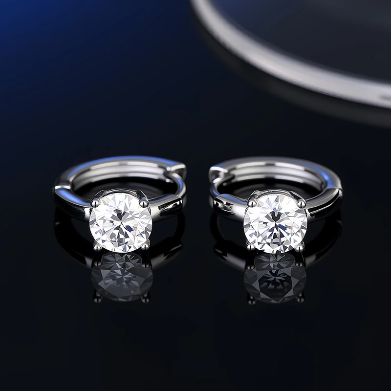 D VVS1 Moissanite Stud Earrings For Women Pass Diamond Tester Pen S925 Platinum plating Moissanita With 2 Certificates