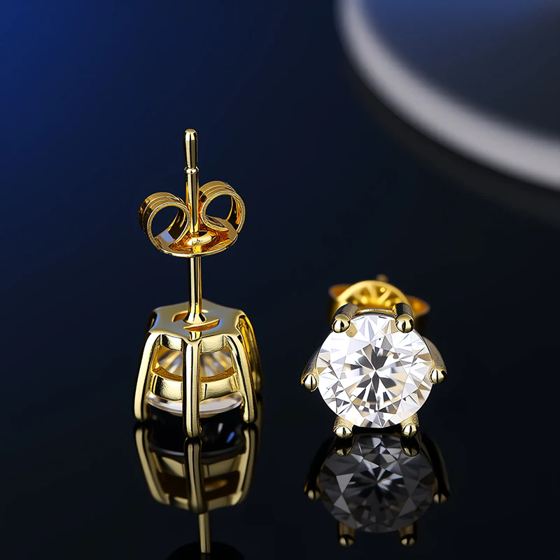 D VVS1 Moissanite Stud Earrings For Women Pass Diamond Tester Pen S925 Platinum plating Moissanita With 2 Certificates