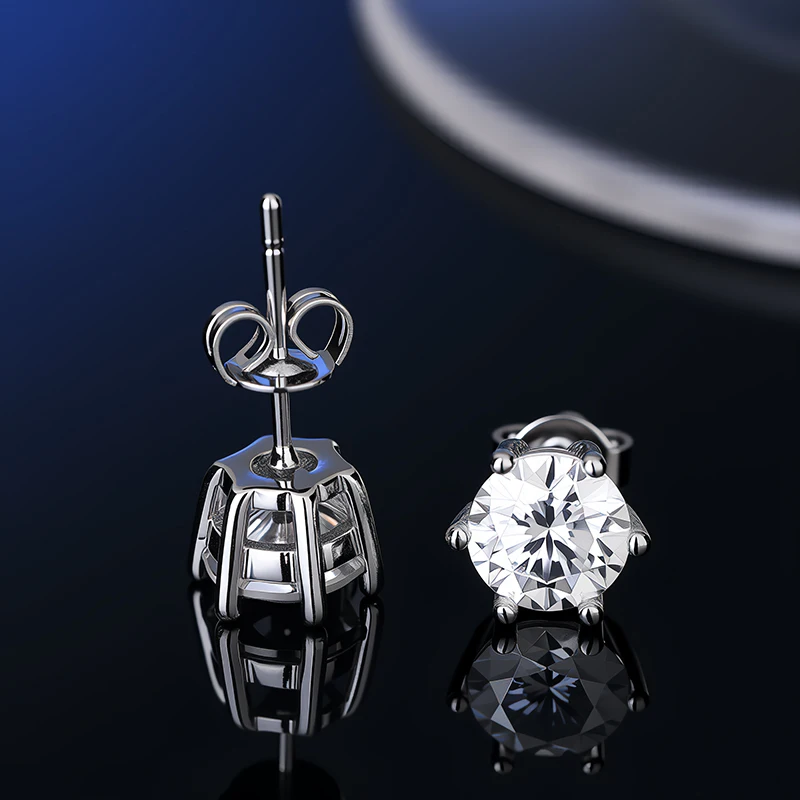 D VVS1 Moissanite Stud Earrings For Women Pass Diamond Tester Pen S925 Platinum plating Moissanita With 2 Certificates