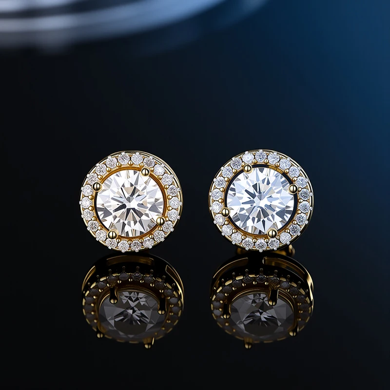 D VVS1 Moissanite Stud Earrings For Women Pass Diamond Tester Pen S925 Platinum plating Moissanita With 2 Certificates