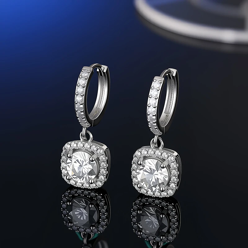D VVS1 Moissanite Stud Earrings For Women Pass Diamond Tester Pen S925 Platinum plating Moissanita With 2 Certificates