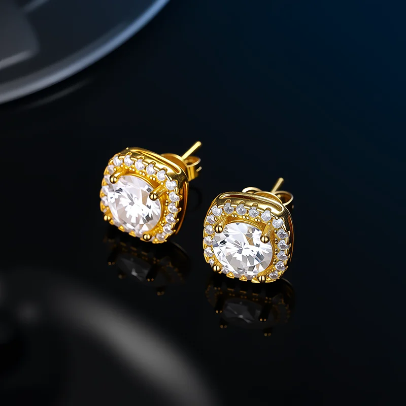 D VVS1 Moissanite Stud Earrings For Women Pass Diamond Tester Pen S925 Platinum plating Moissanita With 2 Certificates