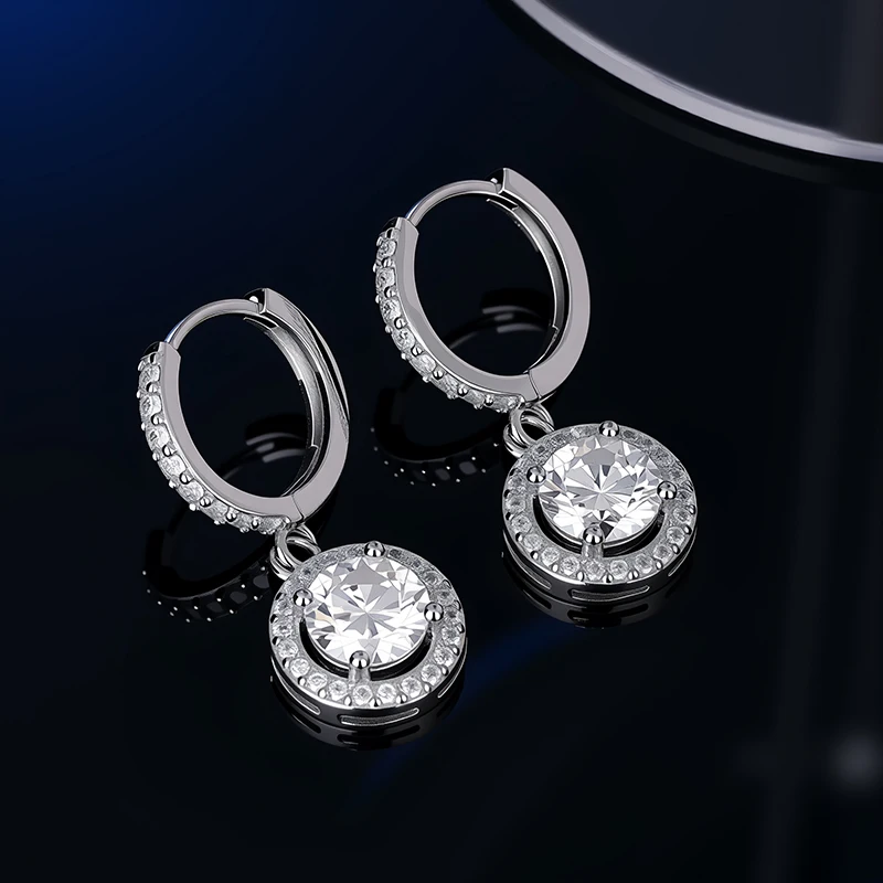 D VVS1 Moissanite Stud Earrings For Women Pass Diamond Tester Pen S925 Platinum plating Moissanita With 2 Certificates