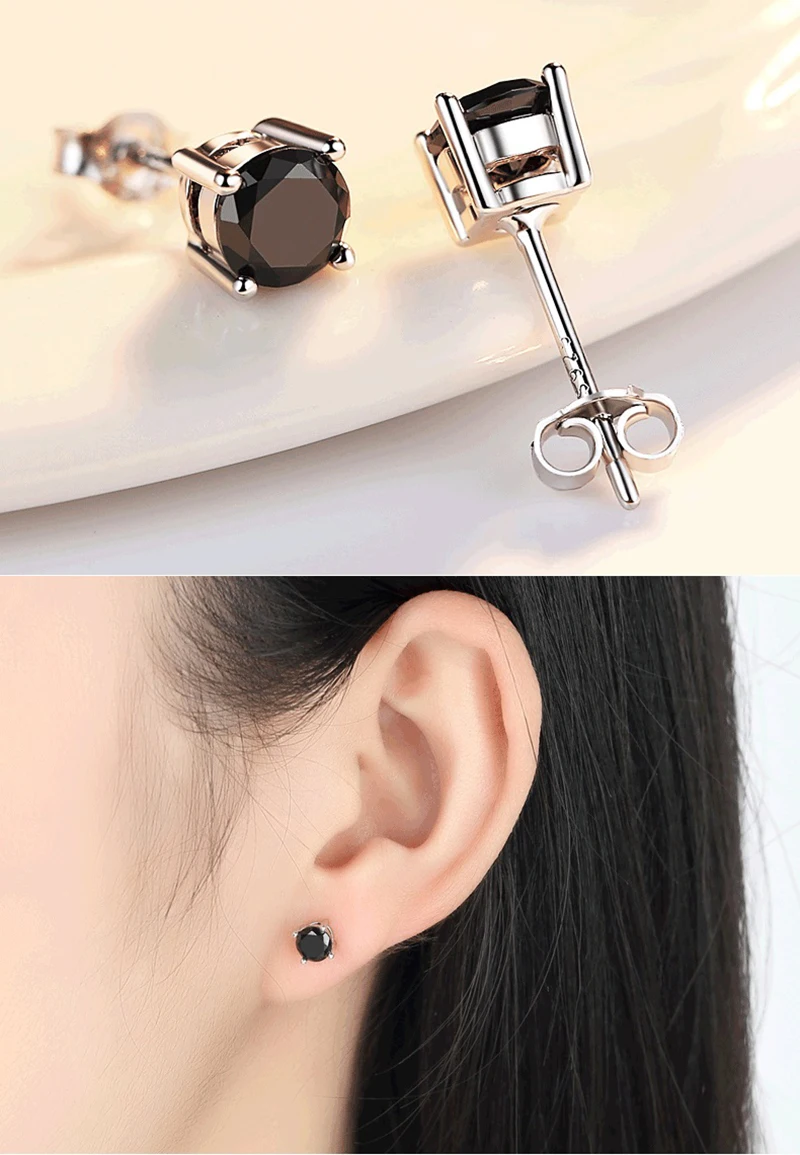 D VVS1 Moissanite Stud Earrings For Women Pass Diamond Tester Pen S925 Platinum plating Moissanita With 2 Certificates