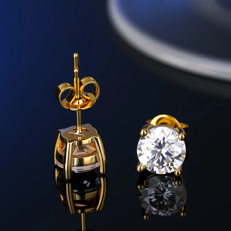 D VVS1 Moissanite Stud Earrings For Women Pass Diamond Tester Pen S925 Platinum plating Moissanita With 2 Certificates