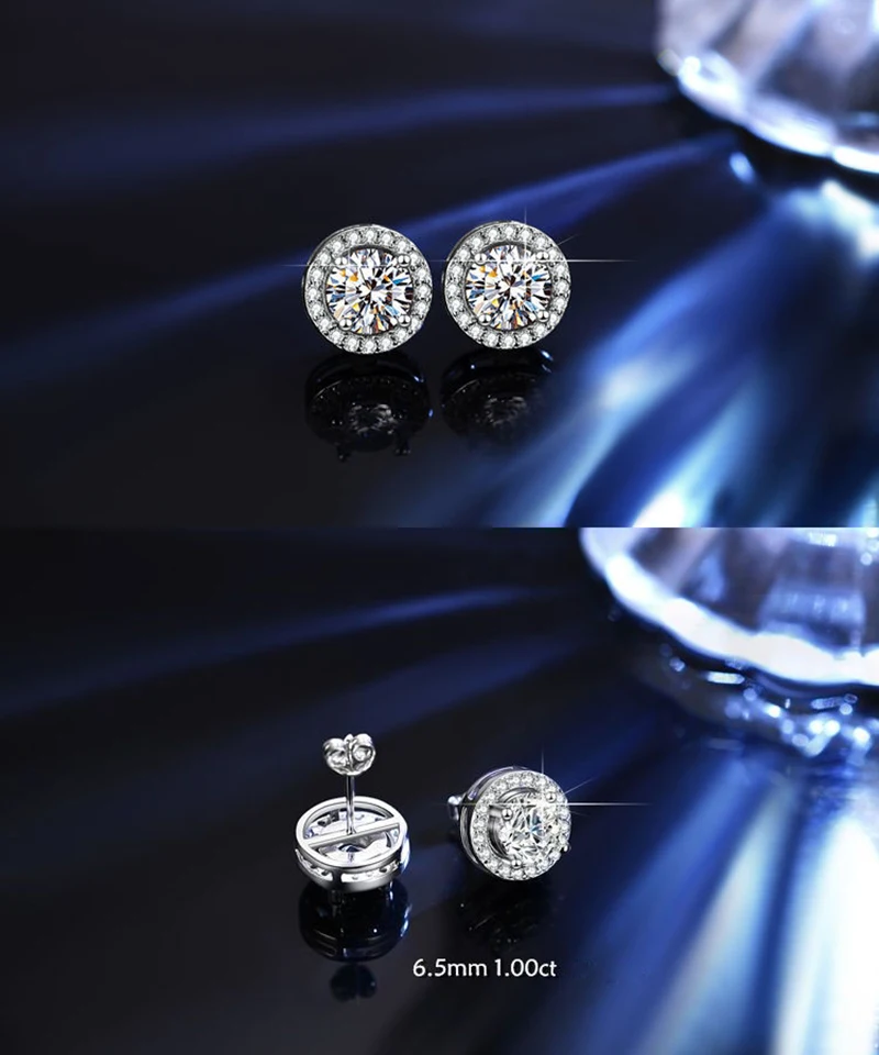Promotion Moissanite Earrings for Women Pass Diamond Test Pen 100% With Certificate Ear Studs 925 Sterling Silver Fine Jewelry Promotion Moissanite Earrings for Women Pass Diamond Test Pen 100% With Certificate Ear Studs 925 Sterling Silver Fine Jewelry