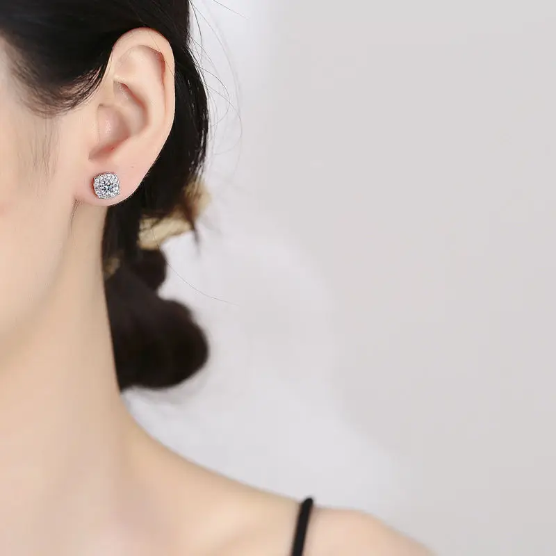 Promotion Moissanite Earrings for Women Pass Diamond Test Pen 100% With Certificate Ear Studs 925 Sterling Silver Fine Jewelry Promotion Moissanite Earrings for Women Pass Diamond Test Pen 100% With Certificate Ear Studs 925 Sterling Silver Fine Jewelry