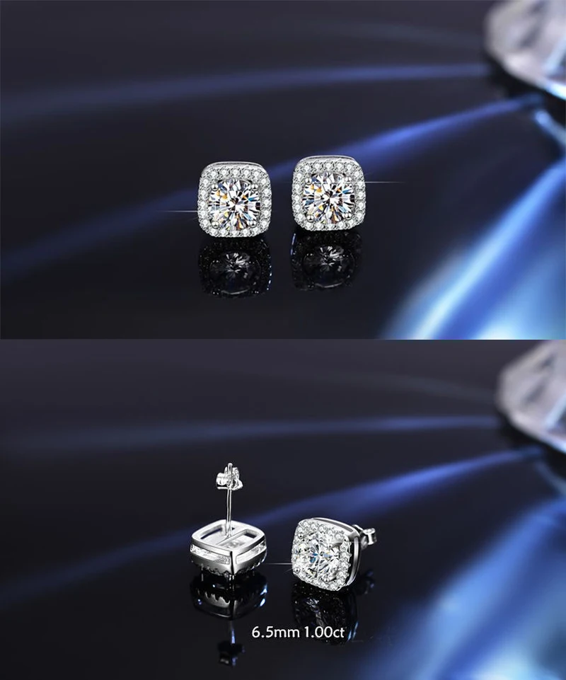 Promotion Moissanite Earrings for Women Pass Diamond Test Pen 100% With Certificate Ear Studs 925 Sterling Silver Fine Jewelry Promotion Moissanite Earrings for Women Pass Diamond Test Pen 100% With Certificate Ear Studs 925 Sterling Silver Fine Jewelry