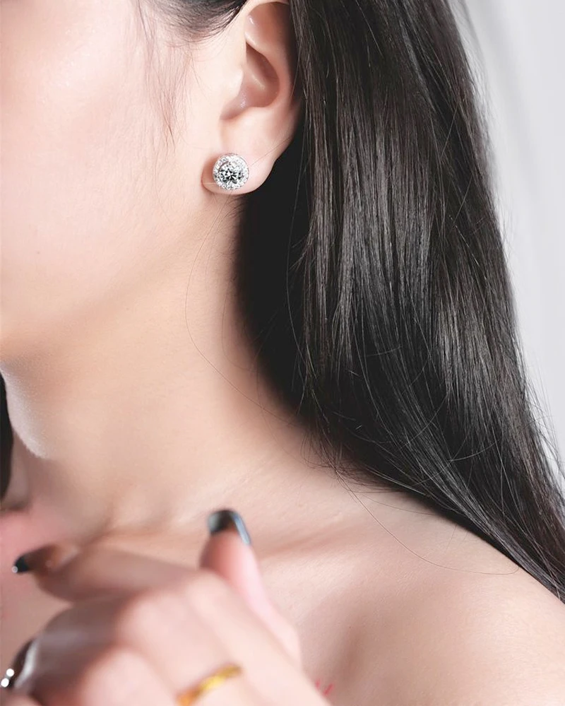 Promotion Moissanite Earrings for Women Pass Diamond Test Pen 100% With Certificate Ear Studs 925 Sterling Silver Fine Jewelry Promotion Moissanite Earrings for Women Pass Diamond Test Pen 100% With Certificate Ear Studs 925 Sterling Silver Fine Jewelry