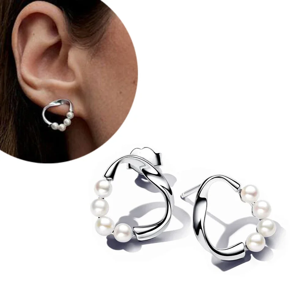 Silver 925 Pearl Freshwater Cultured Pearl Earrings, Necklace - A Beautiful Jewelry Gift for Women