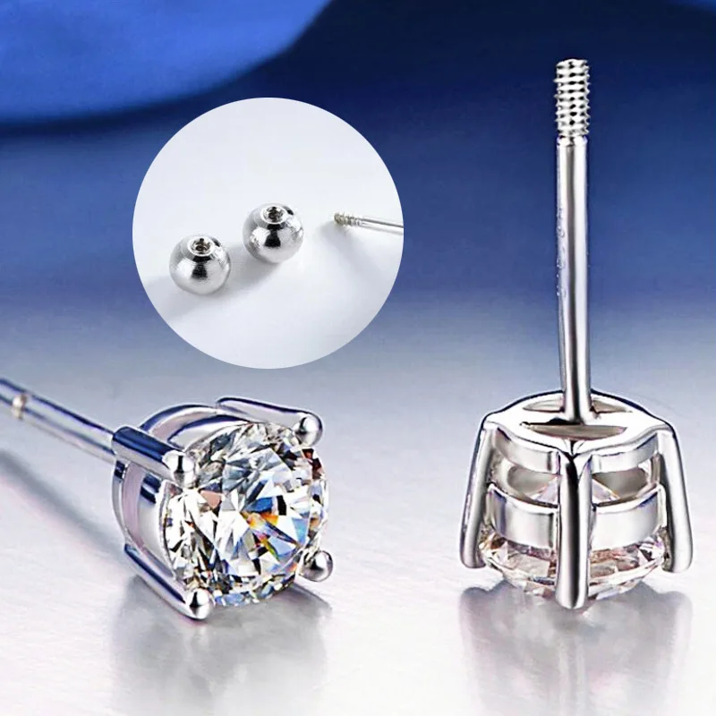 Premium 0.5-2ct Moissanite Diamond Stud Earrings for Women Orginal 925 Sterling Silver Screw Back Women Moissanite Earring 2025 Premium 0.5-2ct Moissanite Diamond Stud Earrings for Women Orginal 925 Sterling Silver Screw Back Women Moissanite Earring 2025
