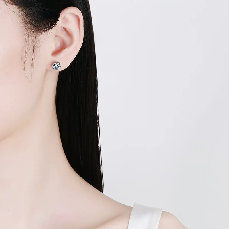 Premium 0.5-2ct Moissanite Diamond Stud Earrings for Women Orginal 925 Sterling Silver Screw Back Women Moissanite Earring 2025 Premium 0.5-2ct Moissanite Diamond Stud Earrings for Women Orginal 925 Sterling Silver Screw Back Women Moissanite Earring 2025