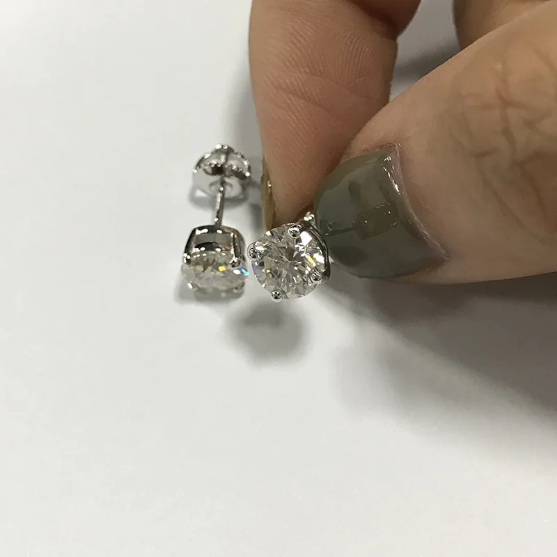 Premium 0.5-2ct Moissanite Diamond Stud Earrings for Women Orginal 925 Sterling Silver Screw Back Women Moissanite Earring 2025 Premium 0.5-2ct Moissanite Diamond Stud Earrings for Women Orginal 925 Sterling Silver Screw Back Women Moissanite Earring 2025