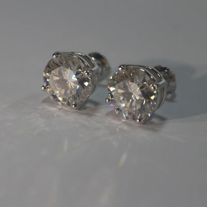 Premium 0.5-2ct Moissanite Diamond Stud Earrings for Women Orginal 925 Sterling Silver Screw Back Women Moissanite Earring 2025 Premium 0.5-2ct Moissanite Diamond Stud Earrings for Women Orginal 925 Sterling Silver Screw Back Women Moissanite Earring 2025