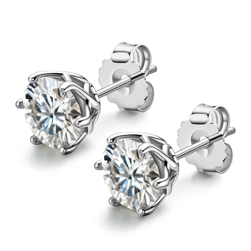 Premium 0.5-2ct Moissanite Diamond Stud Earrings for Women Orginal 925 Sterling Silver Screw Back Women Moissanite Earring 2025 Premium 0.5-2ct Moissanite Diamond Stud Earrings for Women Orginal 925 Sterling Silver Screw Back Women Moissanite Earring 2025
