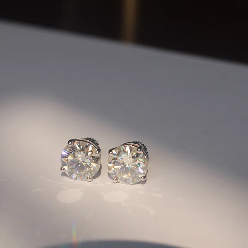 Premium 0.5-2ct Moissanite Diamond Stud Earrings for Women Orginal 925 Sterling Silver Screw Back Women Moissanite Earring 2025 Premium 0.5-2ct Moissanite Diamond Stud Earrings for Women Orginal 925 Sterling Silver Screw Back Women Moissanite Earring 2025