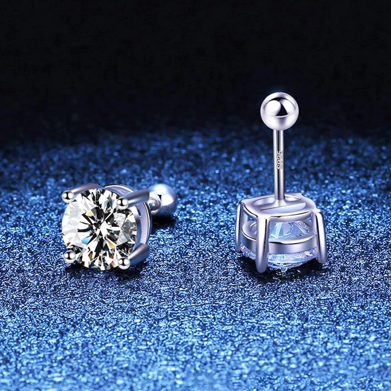 Premium 0.5-2ct Moissanite Diamond Stud Earrings for Women Orginal 925 Sterling Silver Screw Back Women Moissanite Earring 2025 Premium 0.5-2ct Moissanite Diamond Stud Earrings for Women Orginal 925 Sterling Silver Screw Back Women Moissanite Earring 2025