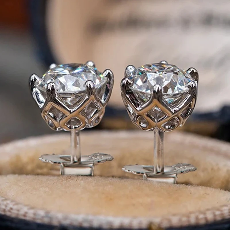 Premium 0.5-2ct Moissanite Diamond Stud Earrings for Women Orginal 925 Sterling Silver Screw Back Women Moissanite Earring 2025 Premium 0.5-2ct Moissanite Diamond Stud Earrings for Women Orginal 925 Sterling Silver Screw Back Women Moissanite Earring 2025