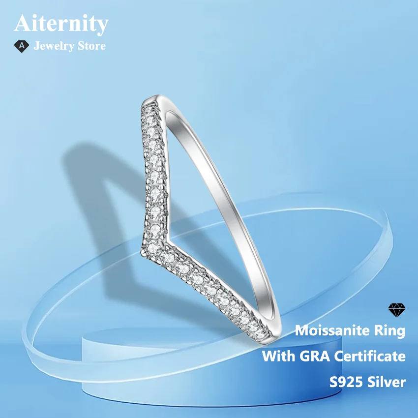 D VVS1 Moissanite Ring 925 Sterling Sliver With GRA Certificate Eternity Band Wedding Engagement Rings For Women And Men