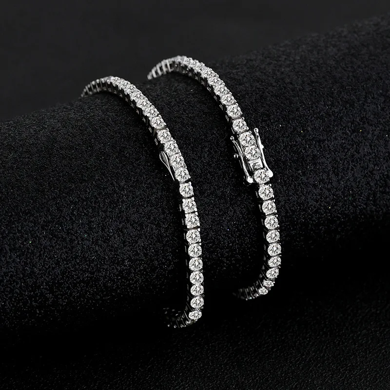 Factory Price D VVS1 Moissanite Tennis Bracelet 925 Sterling Silver Single Row Classics with GRA Bracelets for Women Man Jewelry