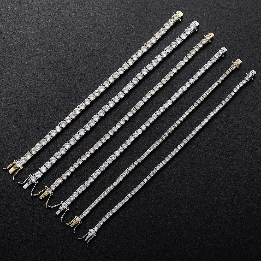 Factory Price D VVS1 Moissanite Tennis Bracelet 925 Sterling Silver Single Row Classics with GRA Bracelets for Women Man Jewelry