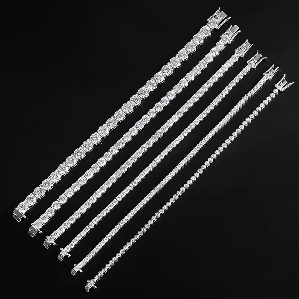 Factory Price D VVS1 Moissanite Tennis Bracelet 925 Sterling Silver Single Row Classics with GRA Bracelets for Women Man Jewelry