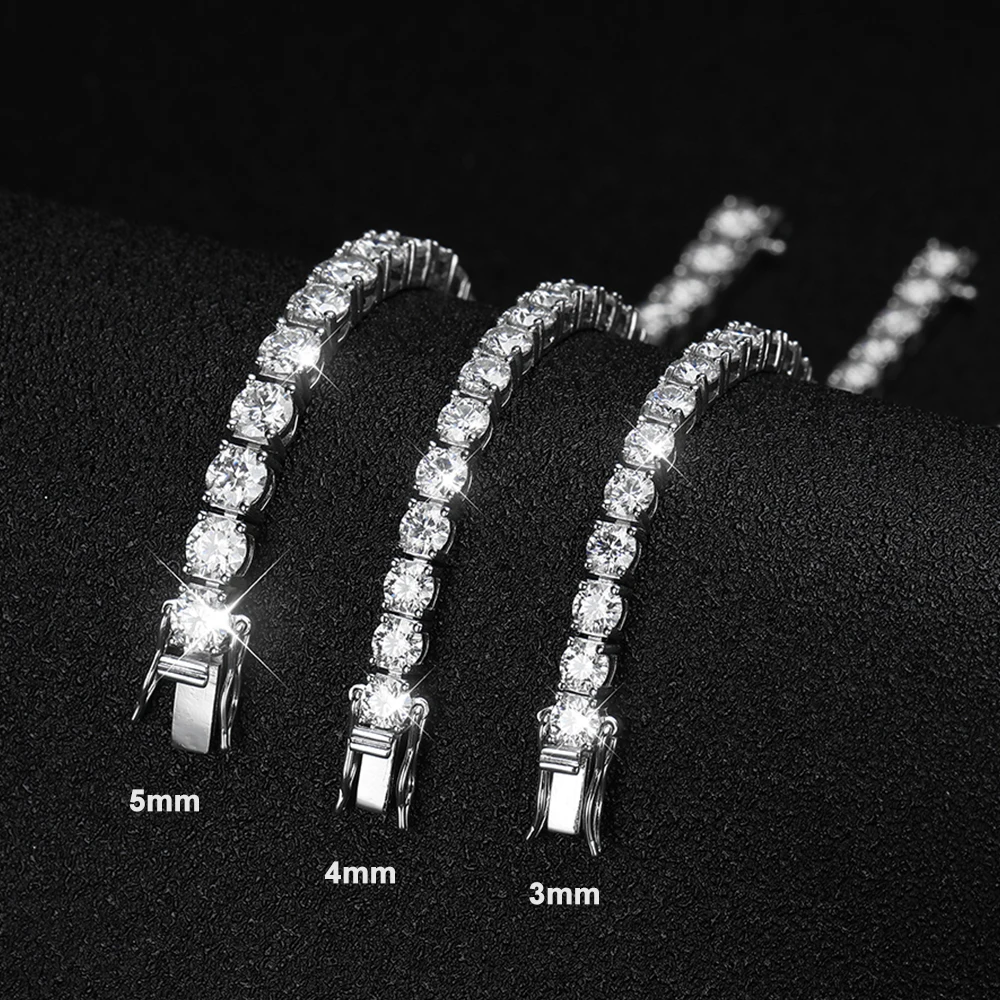 Factory Price D VVS1 Moissanite Tennis Bracelet 925 Sterling Silver Single Row Classics with GRA Bracelets for Women Man Jewelry