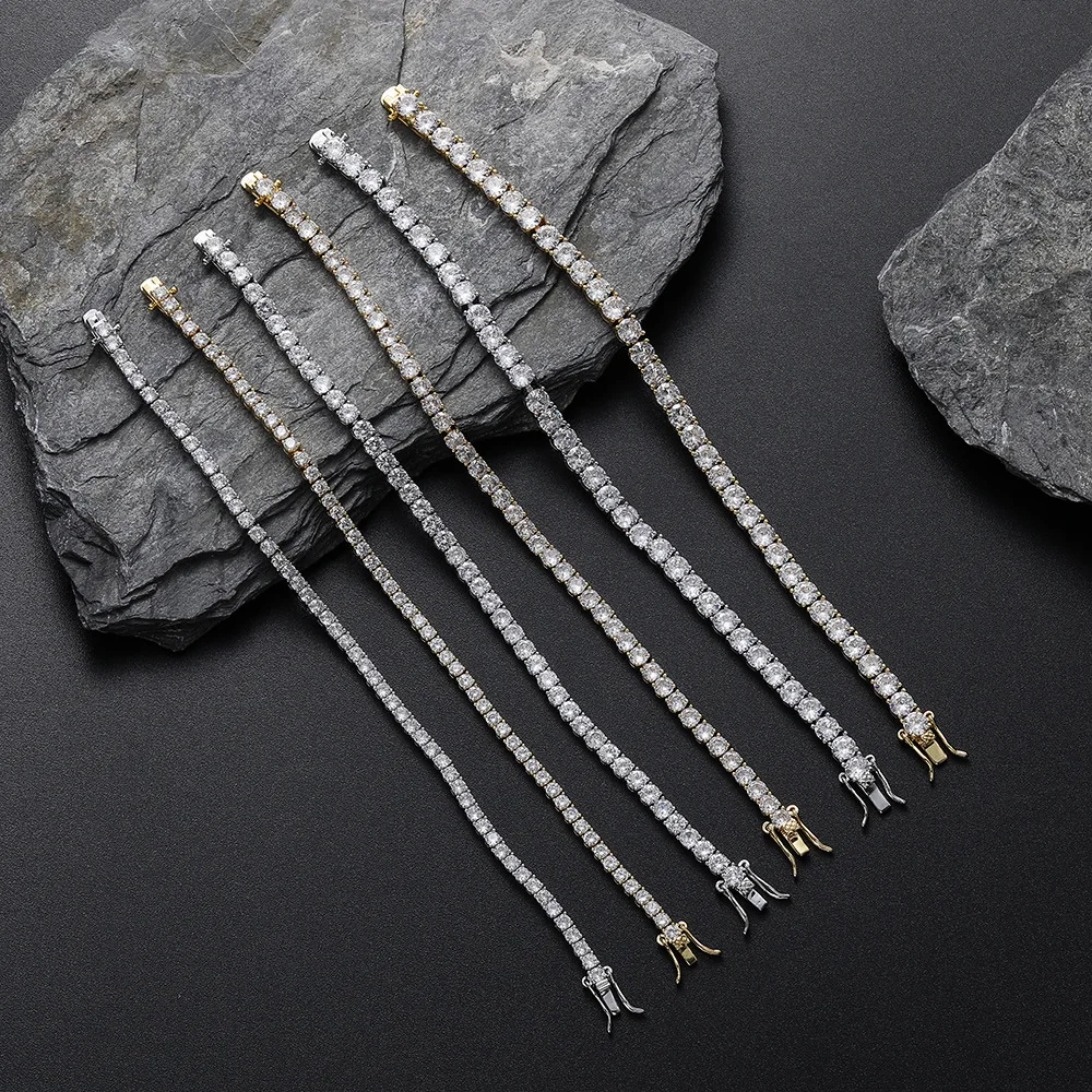 Factory Price D VVS1 Moissanite Tennis Bracelet 925 Sterling Silver Single Row Classics with GRA Bracelets for Women Man Jewelry