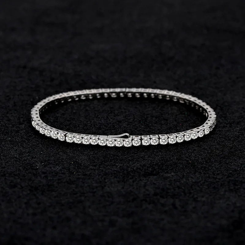 Factory Price D VVS1 Moissanite Tennis Bracelet 925 Sterling Silver Single Row Classics with GRA Bracelets for Women Man Jewelry