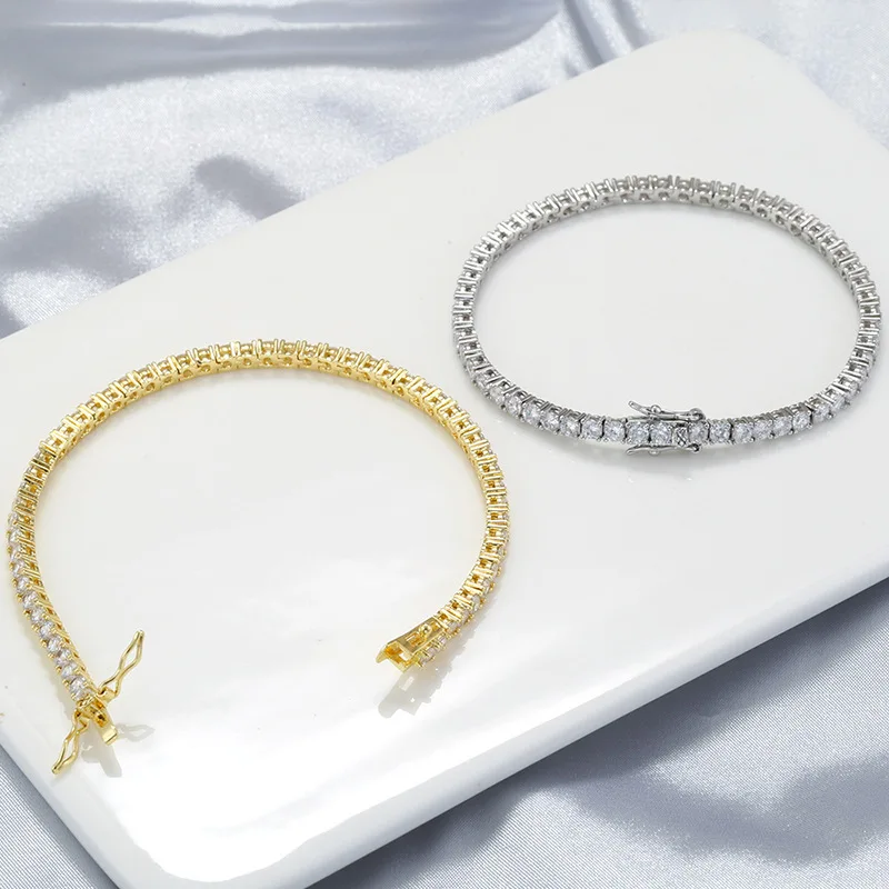 Factory Price D VVS1 Moissanite Tennis Bracelet 925 Sterling Silver Single Row Classics with GRA Bracelets for Women Man Jewelry