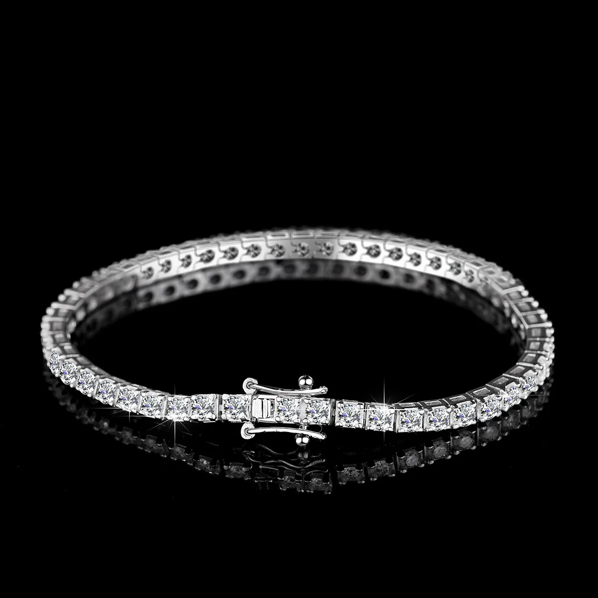 Factory Price D VVS1 Moissanite Tennis Bracelet 925 Sterling Silver Single Row Classics with GRA Bracelets for Women Man Jewelry