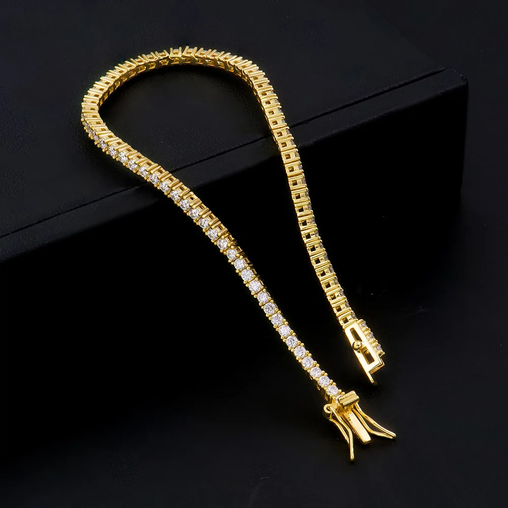 Factory Price D VVS1 Moissanite Tennis Bracelet 925 Sterling Silver Single Row Classics with GRA Bracelets for Women Man Jewelry