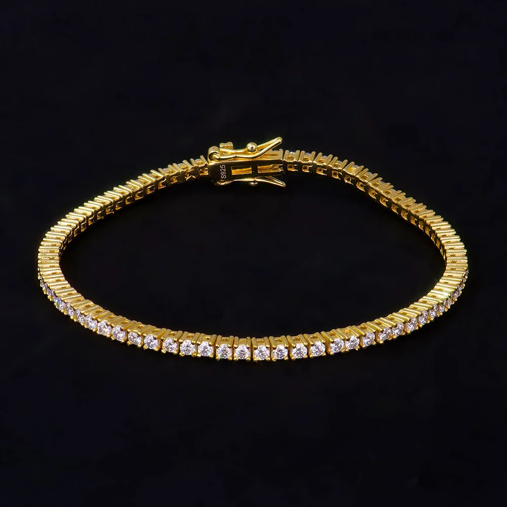 Factory Price D VVS1 Moissanite Tennis Bracelet 925 Sterling Silver Single Row Classics with GRA Bracelets for Women Man Jewelry