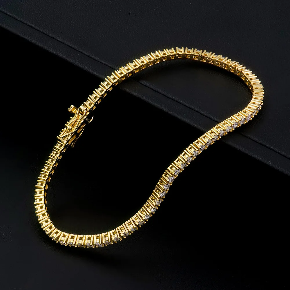 Factory Price D VVS1 Moissanite Tennis Bracelet 925 Sterling Silver Single Row Classics with GRA Bracelets for Women Man Jewelry