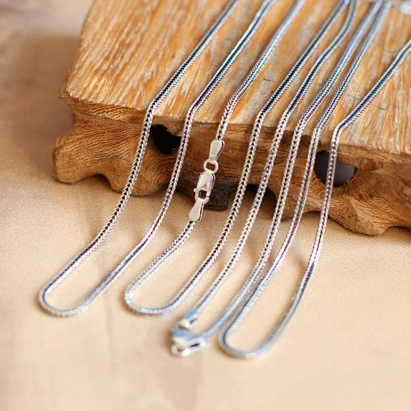Pure Silver Jewelry Wholesale S925 Pure Silver Fox Tail Sweater Chain For Men And Women Vintage Style Thick Chain 3.0mm Necklace
