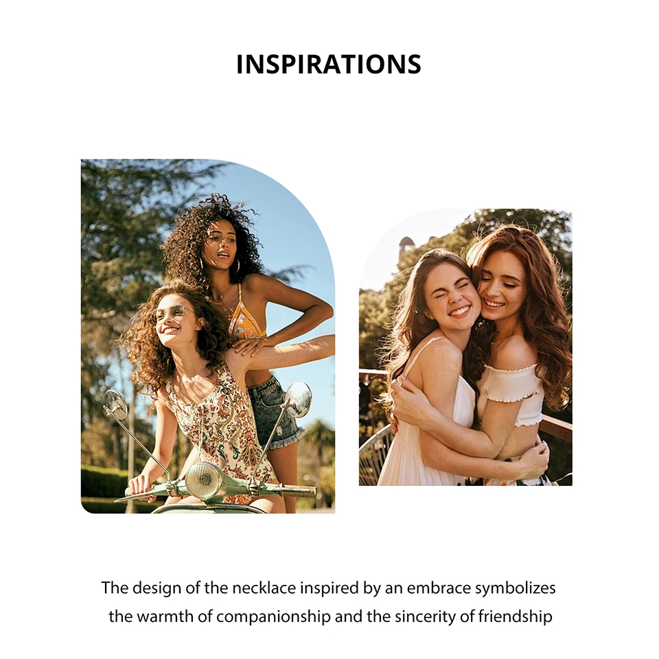 WOSTU Real 925 Silver Hug Couple Pendant Necklace For Love, Silver Gold Two-tone Him & Her embrace Pendant Valentine's Gift