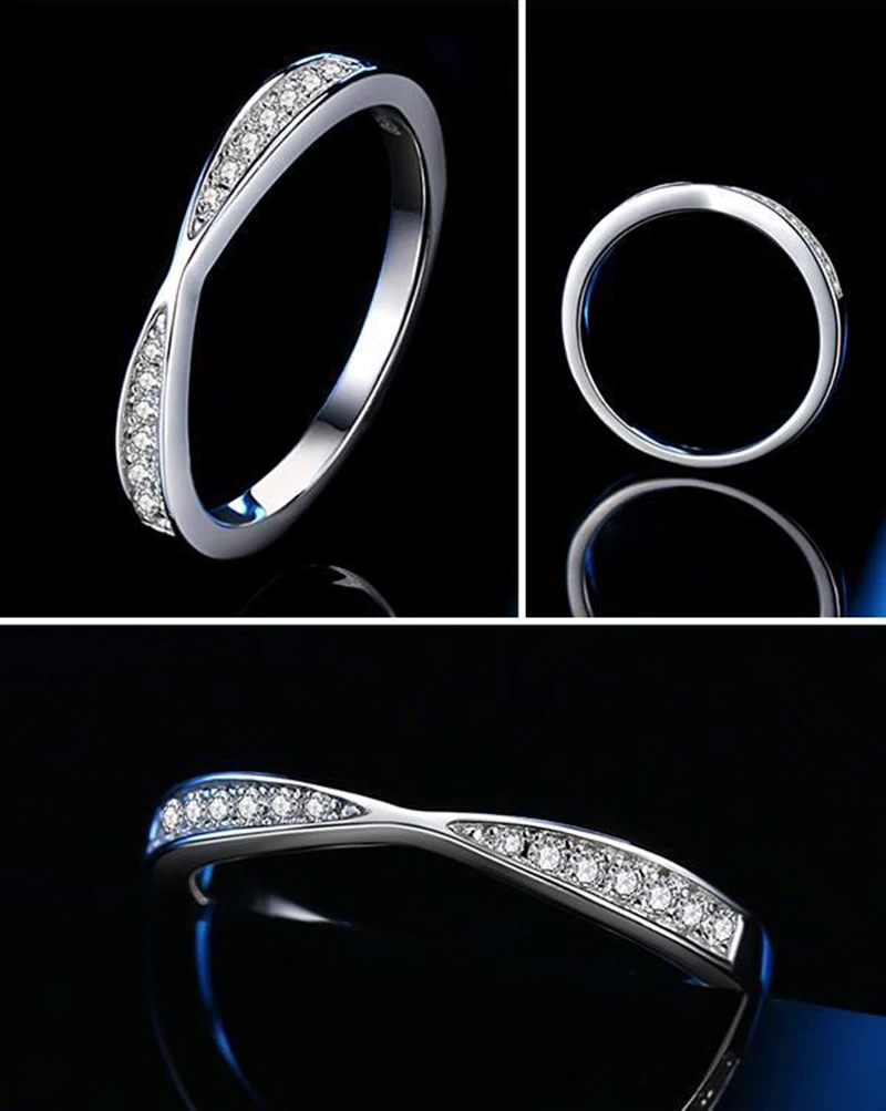 1.0mm-3.5mm Round Brilliant Cut Moissanite Wedding Rings Half Eternity Band 925 Silver Lab Diamond Wedding Ring With Certificate 1.0mm-3.5mm Round Brilliant Cut Moissanite Wedding Rings Half Eternity Band 925 Silver Lab Diamond Wedding Ring With Certificate