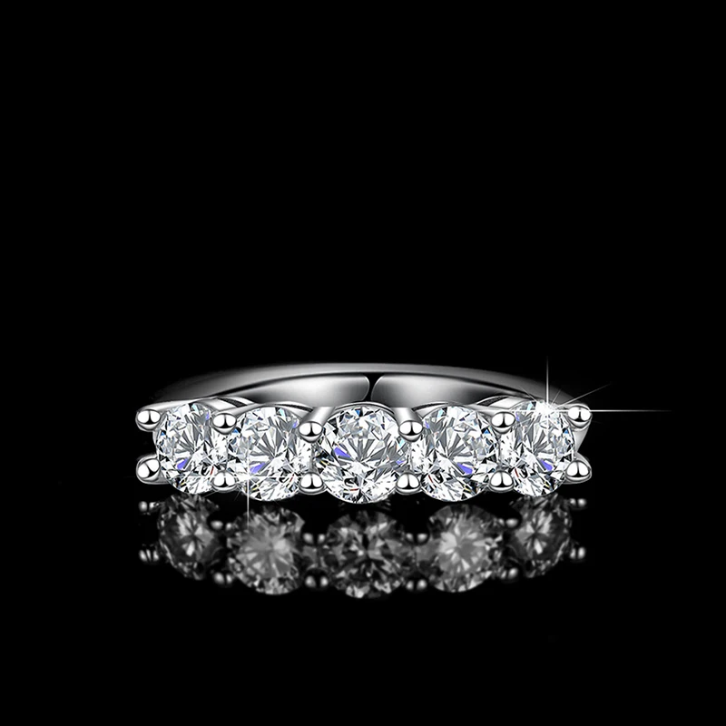 1.0mm-3.5mm Round Brilliant Cut Moissanite Wedding Rings Half Eternity Band 925 Silver Lab Diamond Wedding Ring With Certificate 1.0mm-3.5mm Round Brilliant Cut Moissanite Wedding Rings Half Eternity Band 925 Silver Lab Diamond Wedding Ring With Certificate