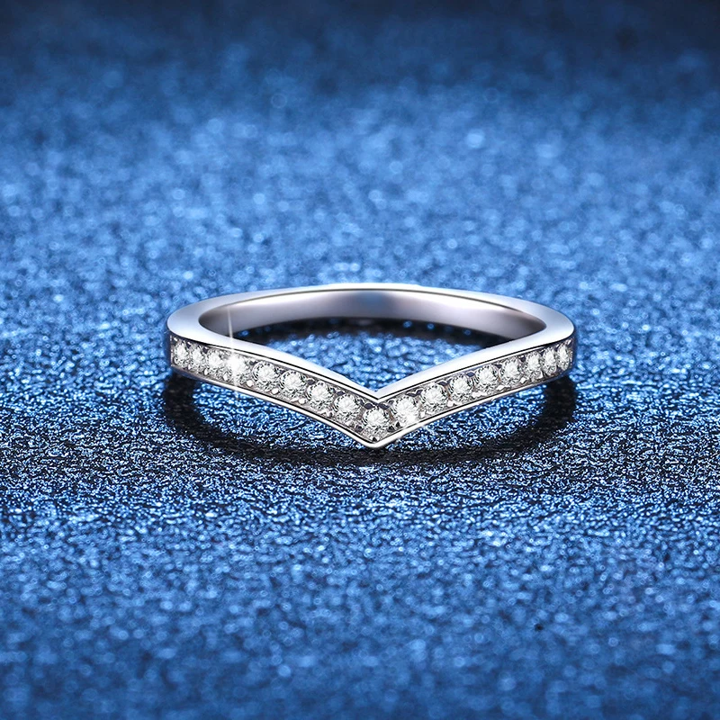 1.0mm-3.5mm Round Brilliant Cut Moissanite Wedding Rings Half Eternity Band 925 Silver Lab Diamond Wedding Ring With Certificate 1.0mm-3.5mm Round Brilliant Cut Moissanite Wedding Rings Half Eternity Band 925 Silver Lab Diamond Wedding Ring With Certificate